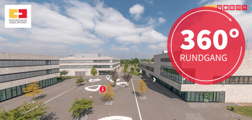 Entdecke den Campus Lippstadt bei einem 360° Rundgang.