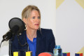 Kanzlerin Sandra Schlösser bei der Podcast Aufnahme