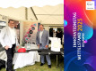 Prof. Dr. Jürgen Trzewik und Doktorand Christopher Stegmann, M. Sc. an ihrem Präsentationsstand beim Innovationstag Mittelstand
