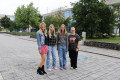 HSHL-Kanzlerin Sandra Schlösser (l.), Auszubildende Viona Baule (2. v. l.), Neue Auszubildende Lara Wittke (2. v. r.), Sarah Knippenkötter von der Personalentwicklung (r.)