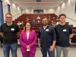 v.l. Prof. Jan Pelzl (HSHL), HSHL-Präsidentin Prof. Kira Kastell, Alexander...