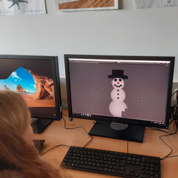 zdi-Schülerlabor-Kurs baut Schneemann in Blender