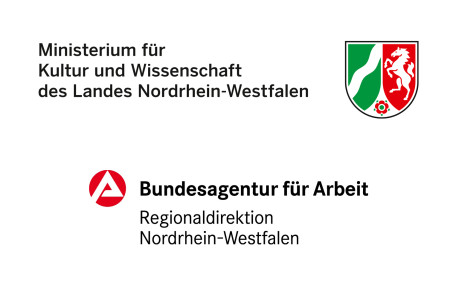 Logos des Ministeriums für Kultur und Wissenschaft des Landes Nordrhein-Westfalen und der Bundesagentur für Arbeit